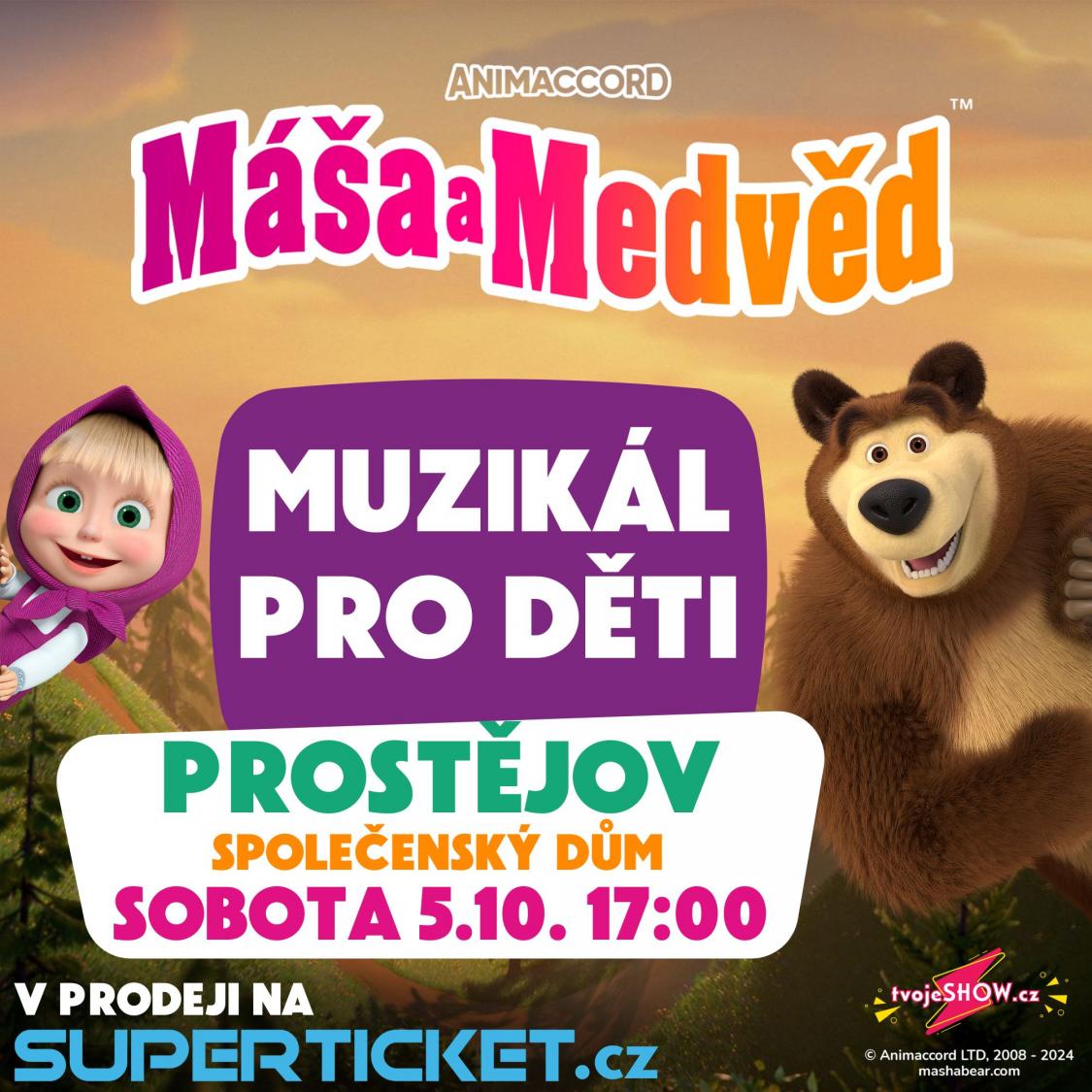 Muzikál Máša a medvěd - 5. 10. 2024 od 17.00