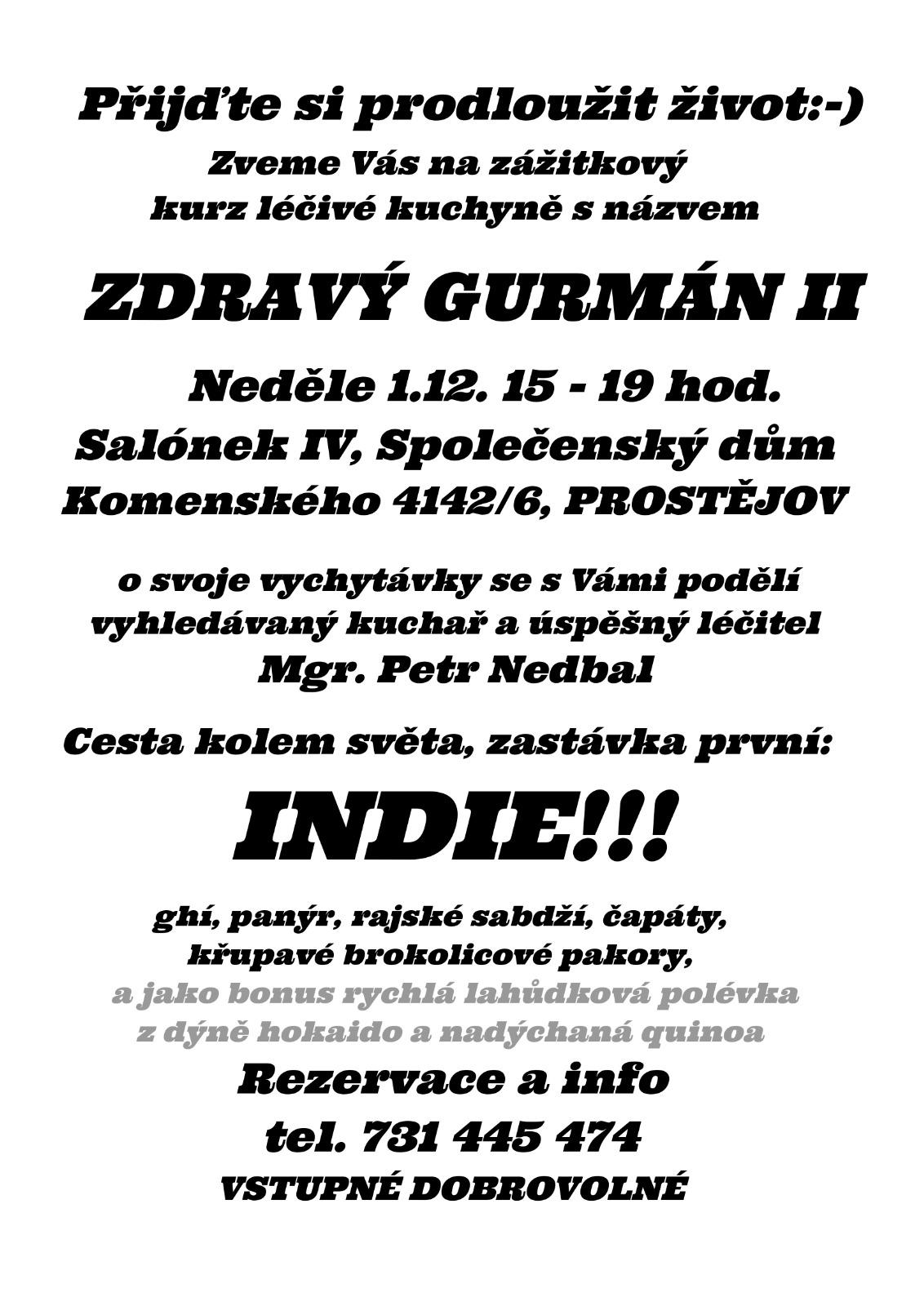 ZDRAVÝ GURMÁN - II. - 1. 12. 2024 od 15.00 - 19.00